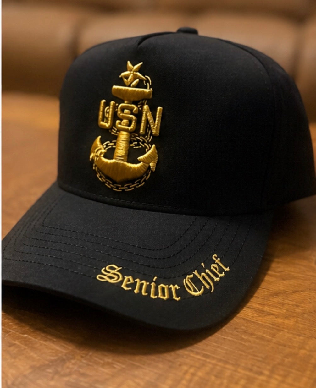 No.185 Premium Black CPO|SCPO|MCPO|Gold Embroidery Snapback|$34.99|Free Shipping
