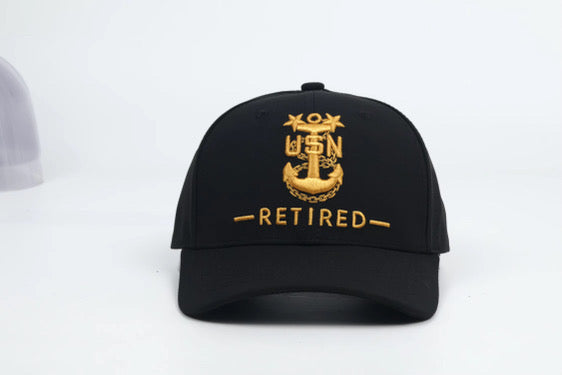 No.208 ***PRE-ORDER*** available 01OCT26 for delivery|Premium Black Retired CPO|SCPO|MCPO|Gold Embroidery| Laser Vented Snapback|$34.99| Free Shipping