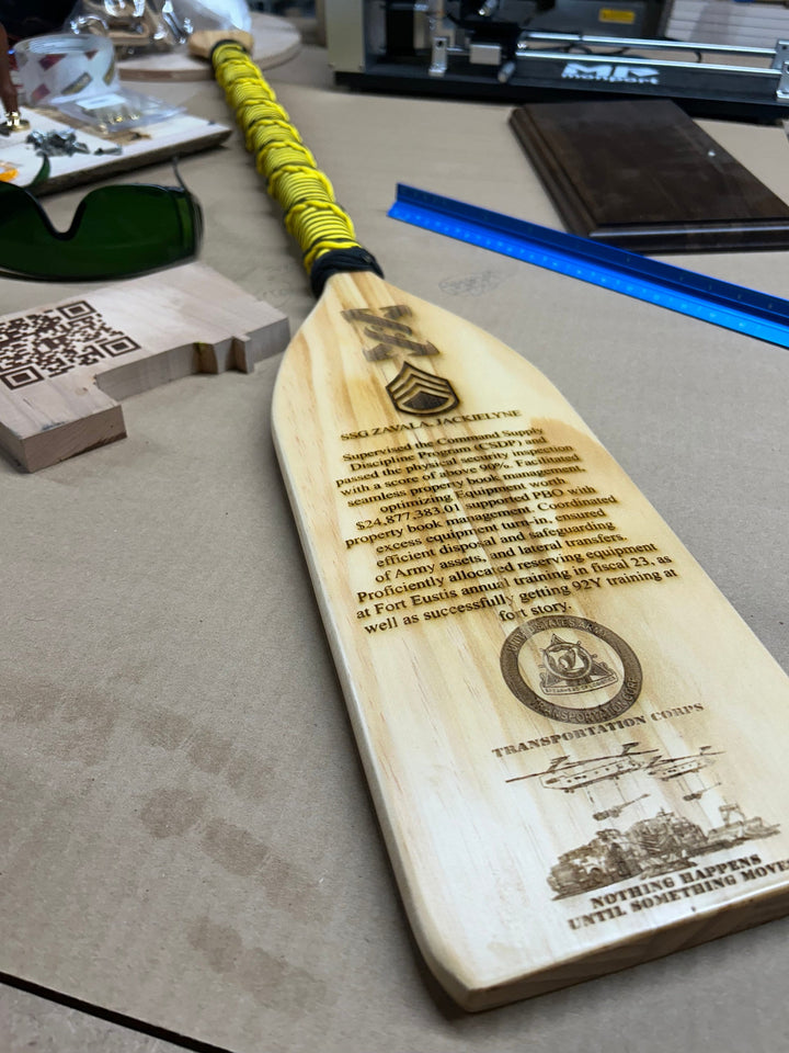 Wooden Paddle – Hand-Finished with Custom Engraving Option