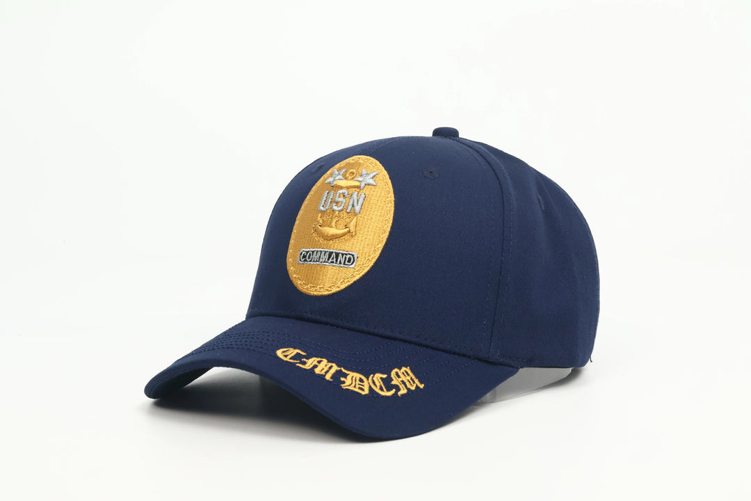 Command Master Chief unisex ball cap with embroidered brim and rear pannel with adjustable buckle | $29.99 | Free Shipping