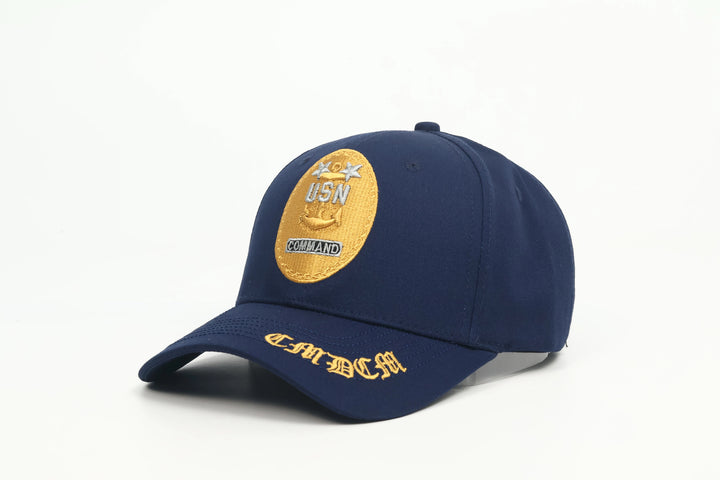 Command Master Chief unisex ball cap with embroidered brim and rear pannel with adjustable buckle | $29.99 | Free Shipping