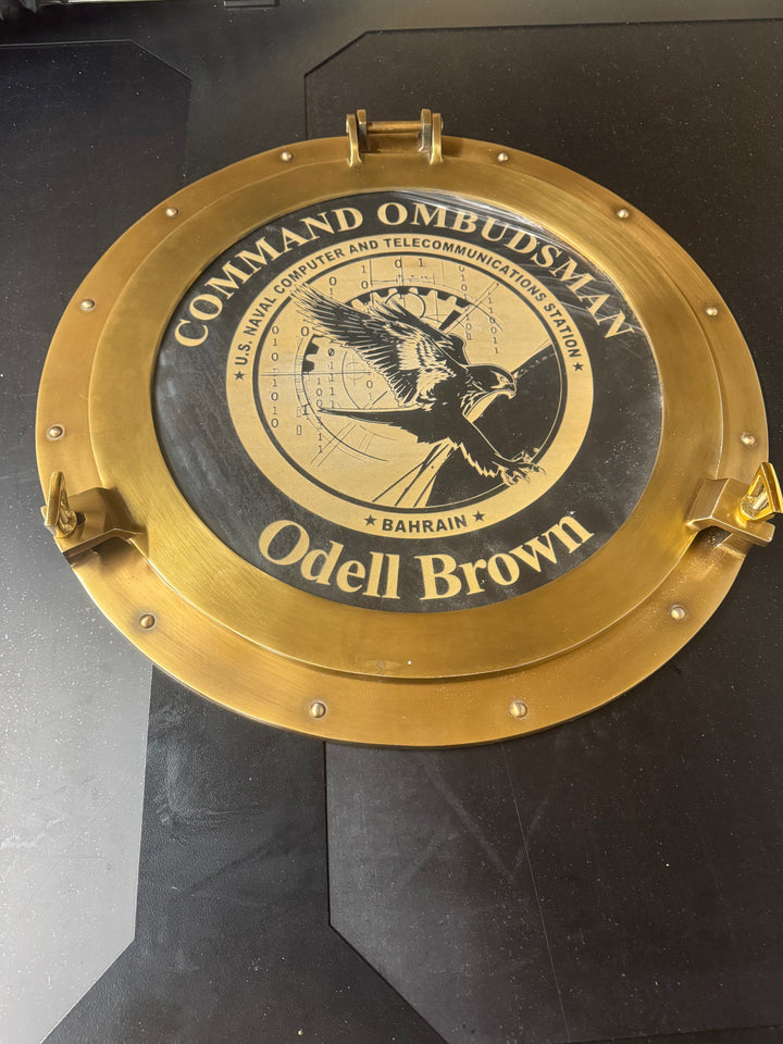 Custom engraved metal ship porthole | Free Shipping
