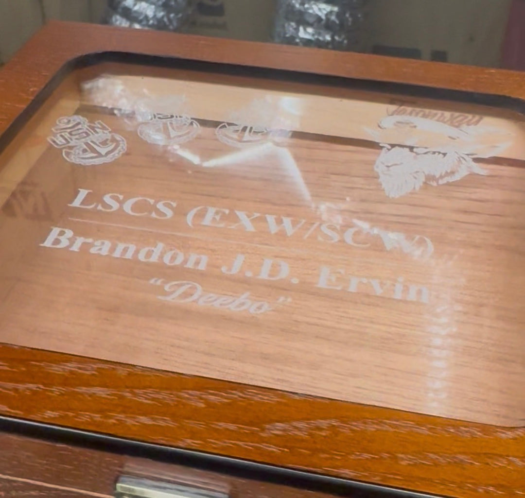 Handcrafted Wooden Cigar Humidor | Spanish Cedar | Engraved - $124.99 | Free Shipping
