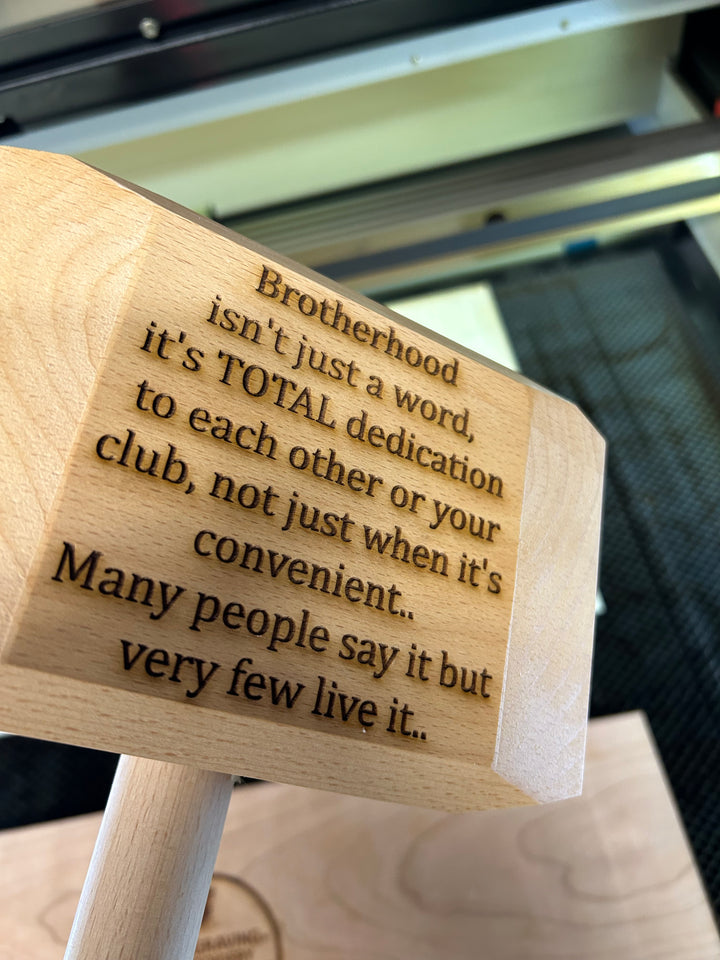 Thors Hammer- Wood With Free 2x4 Metal Custom Engraving (Silver/Gold/Gunmetal Grey) + Free Shipping