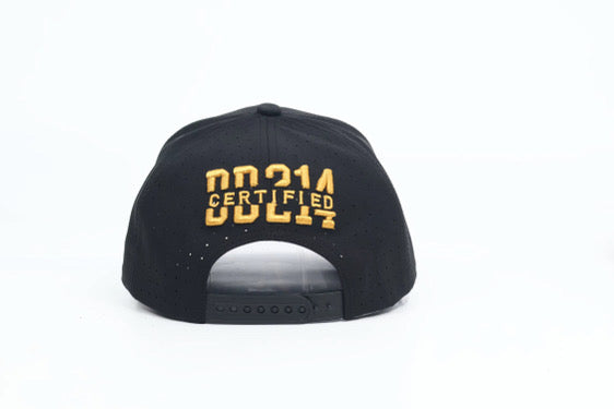 No.208 ***PRE-ORDER*** available 01OCT26 for delivery|Premium Black Retired CPO|SCPO|MCPO|Gold Embroidery| Laser Vented Snapback|$34.99| Free Shipping