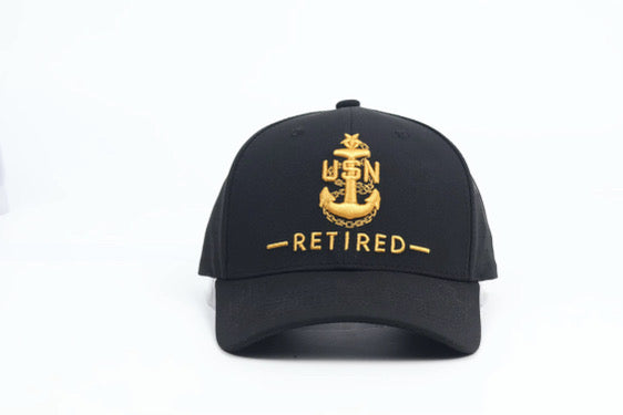 No.208 ***PRE-ORDER*** available 01OCT26 for delivery|Premium Black Retired CPO|SCPO|MCPO|Gold Embroidery| Laser Vented Snapback|$34.99| Free Shipping