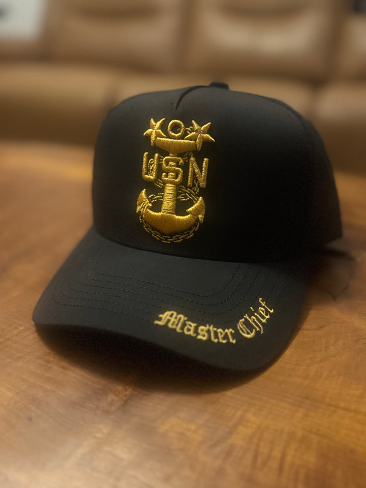 No.185 Premium Mid-Profile Master Chief Anchor Snapback Vented | Everyday Cap | Embroidered Brim (Black) $34.99 | Free Shipping