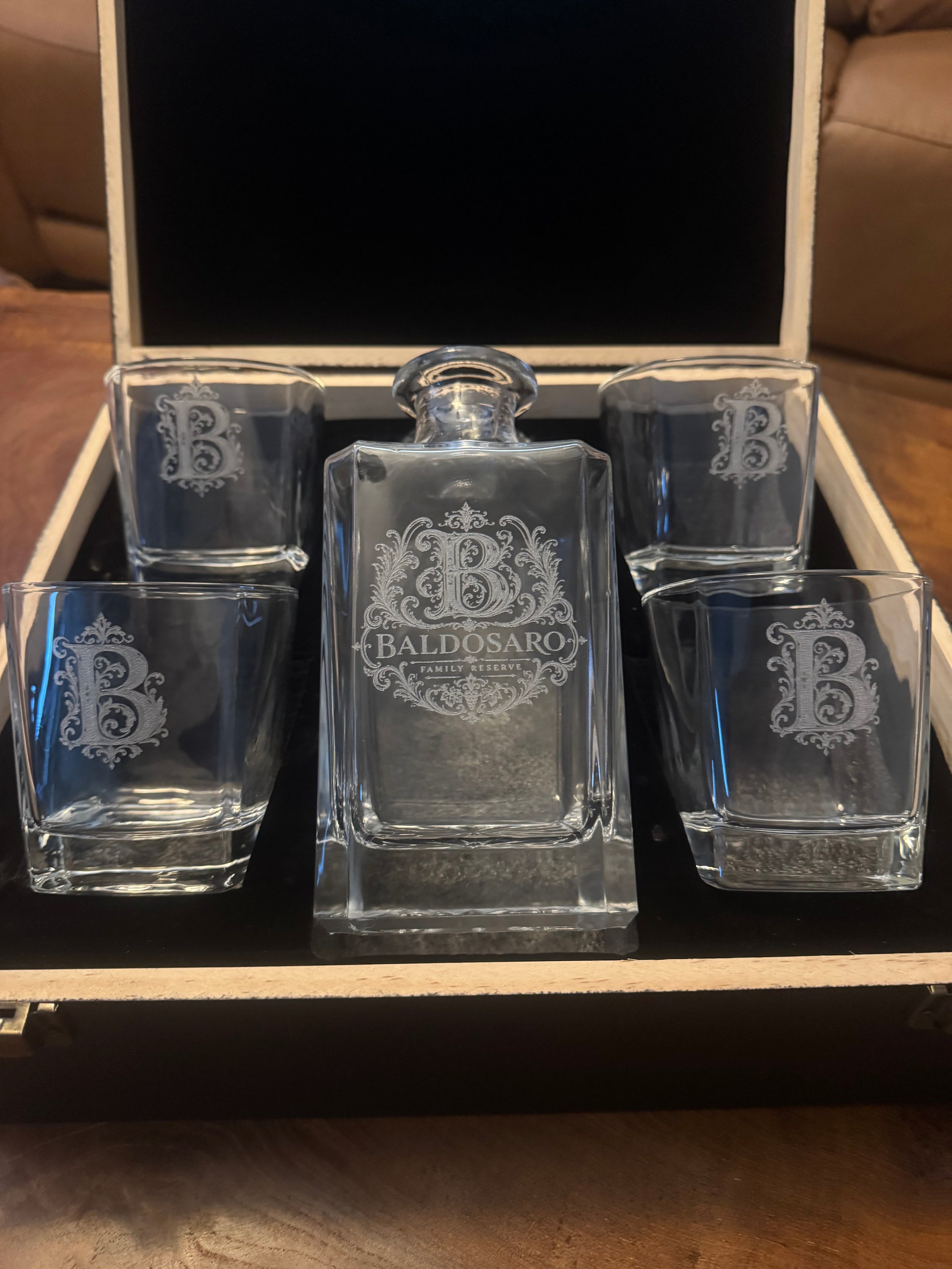 Handcrafted Wooden Decanter Sets|Engraved|$149.99-199.99|Free Shipping