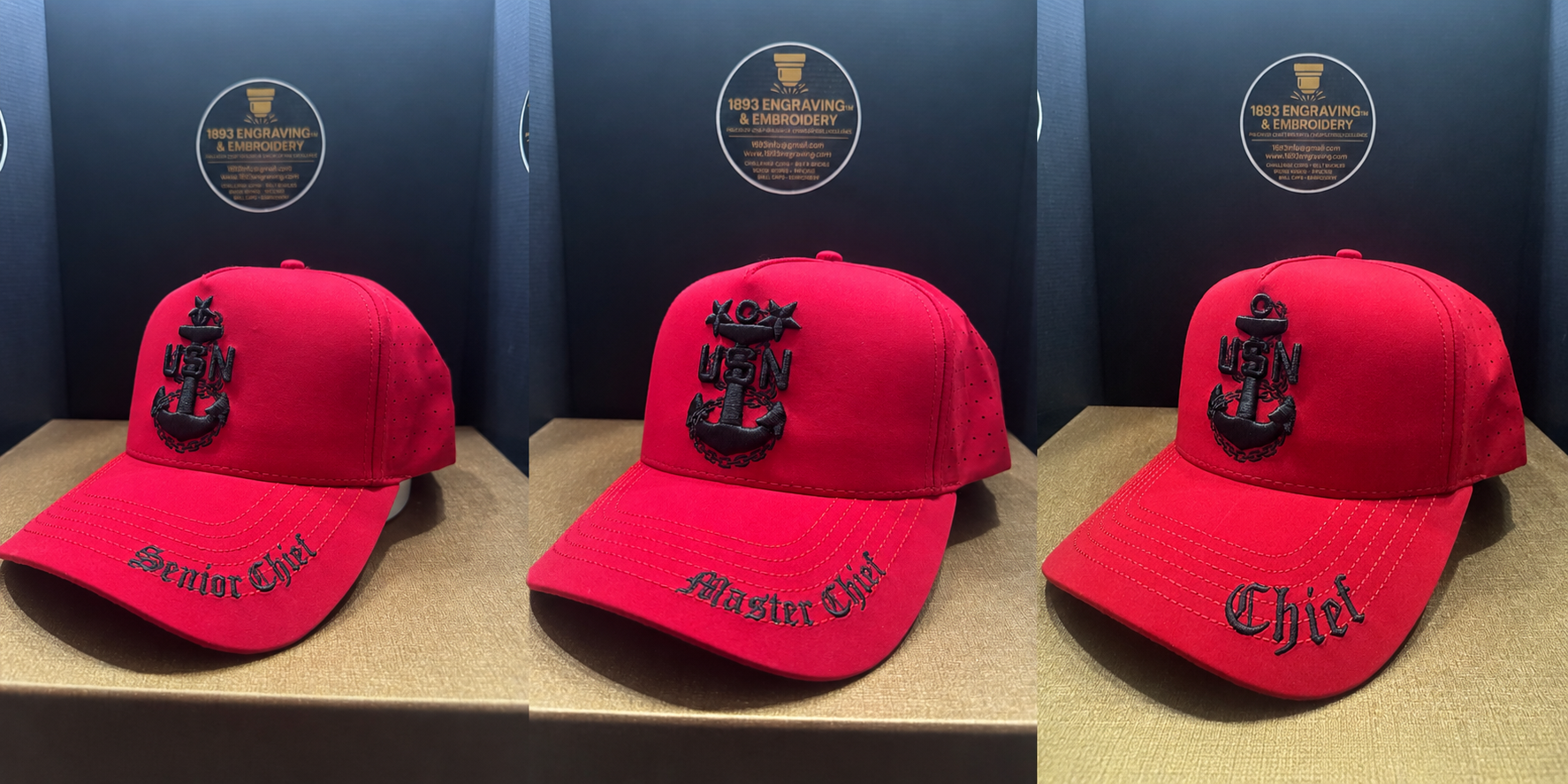 No. 555 Premium Red CPO | SCPO | MCPO | Black Embroidery Snapback | $34.99 | Free Shipping