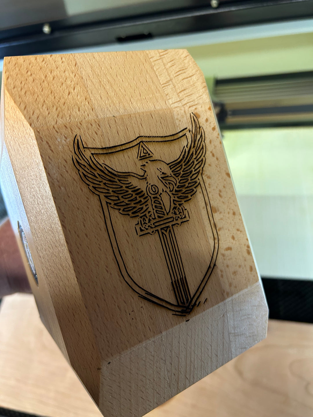 Thors Hammer- Wood With Free 2x4 Metal Custom Engraving (Silver/Gold/Gunmetal Grey) + Free Shipping