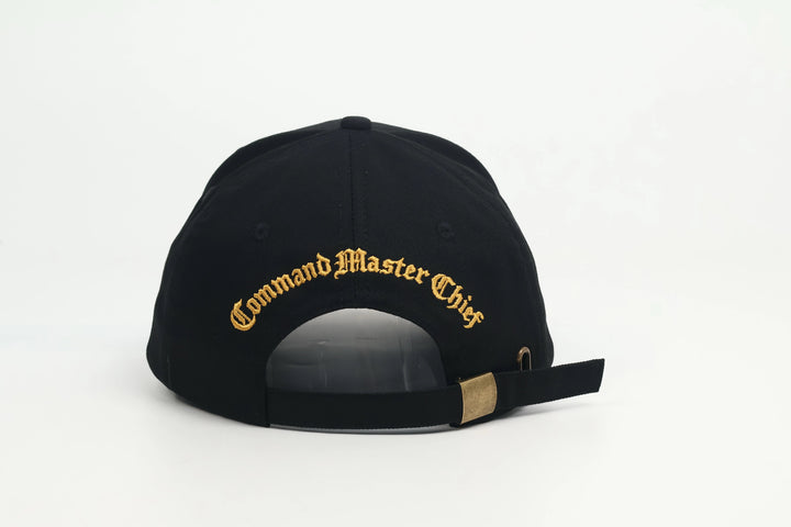 Command Master Chief unisex ball cap with embroidered brim and rear pannel with adjustable buckle | $29.99 | Free Shipping