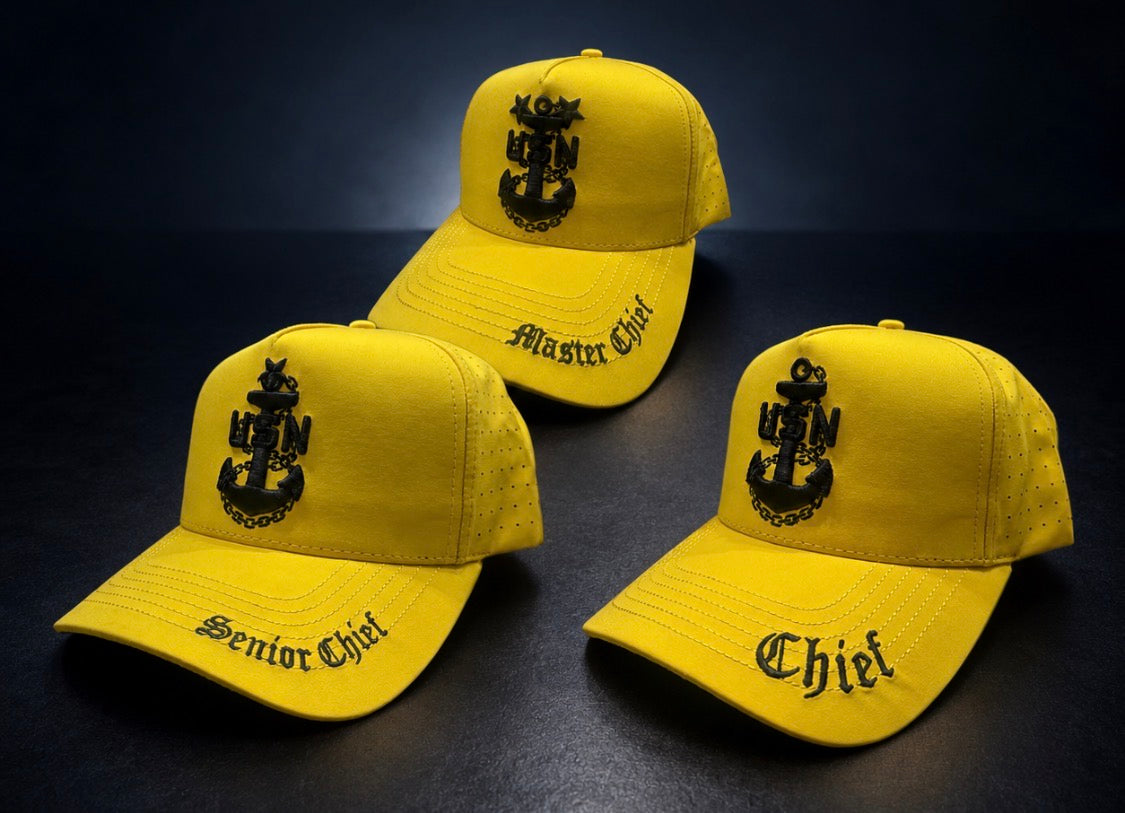 No.74 Premium Yellow CPO|SCPO|MCPO|Black Embroidery| Laser Vented Snapback|$34.99| Free Shipping