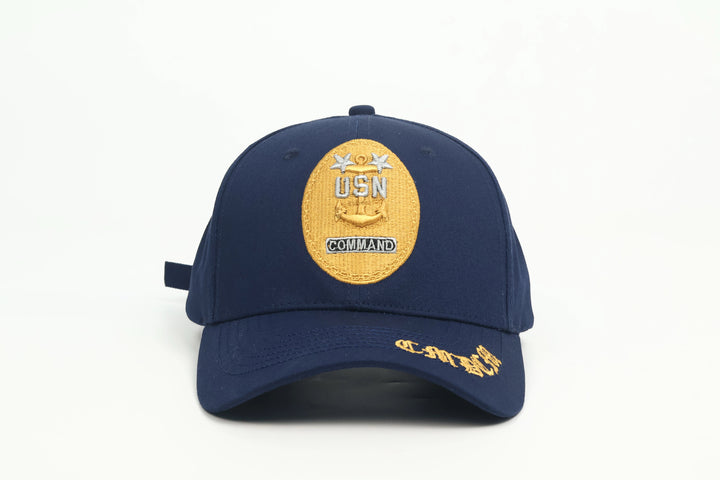 Command Master Chief unisex ball cap with embroidered brim and rear pannel with adjustable buckle | $29.99 | Free Shipping