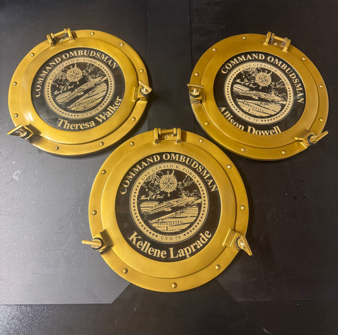 Custom engraved metal ship porthole | Free Shipping