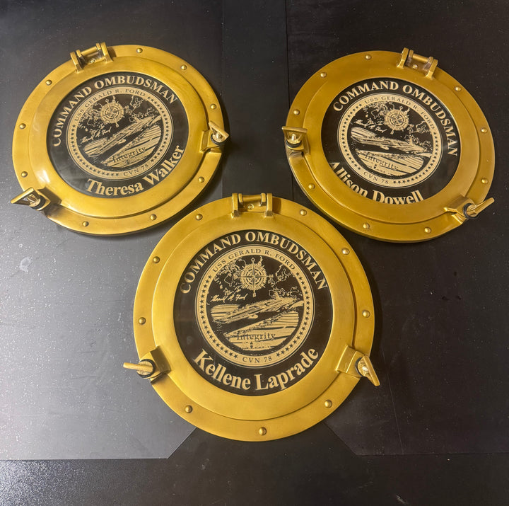 Custom engraved metal ship porthole | Free Shipping