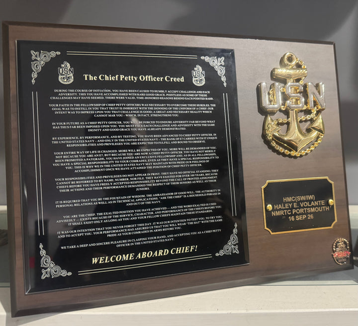 FY27 250th Anniversary Edition WELCOME TO THE MESS Bundle Welcome Aboard Plaque and Acceptance Card|$75.00|Free Shipping