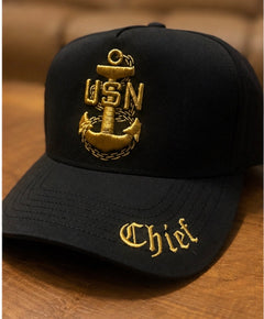 No.185 Premium Black CPO|SCPO|MCPO|Gold Embroidery Snapback|$34.99|Free Shipping