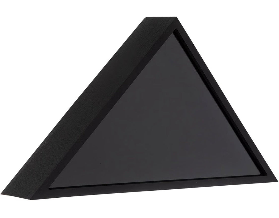 Wooden Triangle US Flag Display with Engraved Plate