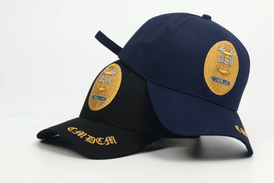 Command Master Chief unisex ball cap with embroidered brim and rear pannel with adjustable buckle | $29.99 | Free Shipping