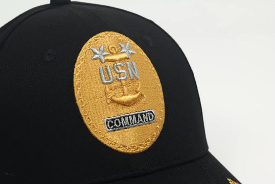 Command Master Chief unisex ball cap with embroidered brim and rear pannel with adjustable buckle | $29.99 | Free Shipping