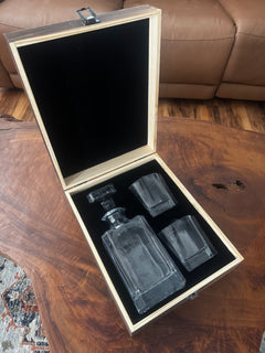 Handcrafted Wooden Decanter Sets|Engraved|$149.99-199.99|Free Shipping