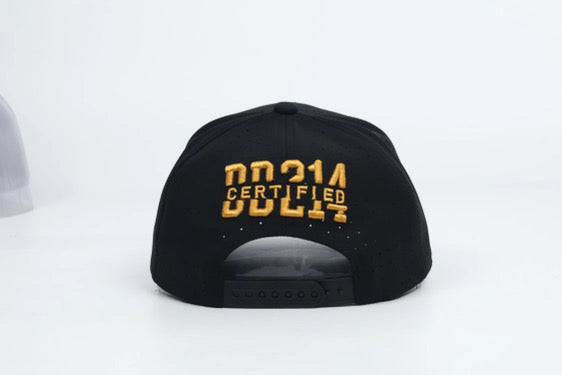 No.208 ***PRE-ORDER*** available 01OCT26 for delivery|Premium Black Retired CPO|SCPO|MCPO|Gold Embroidery| Laser Vented Snapback|$34.99| Free Shipping