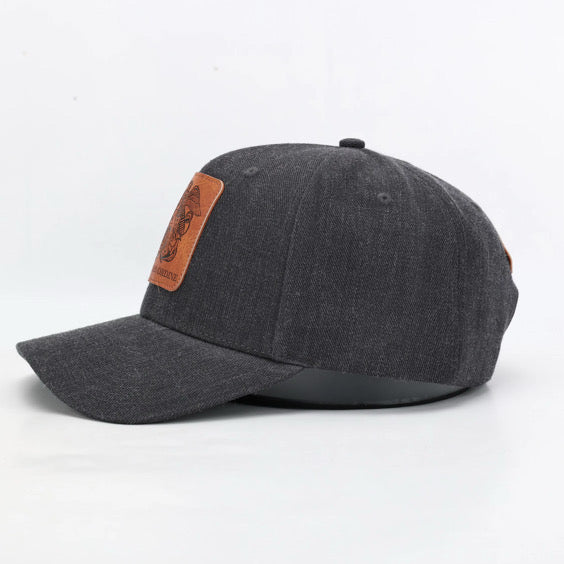 Premium ball cap engraved leather front patch with iconic Mustang crest with rear leather MUSTANG arch and Mustang Hat Clip- $34.99 + Free Shipping