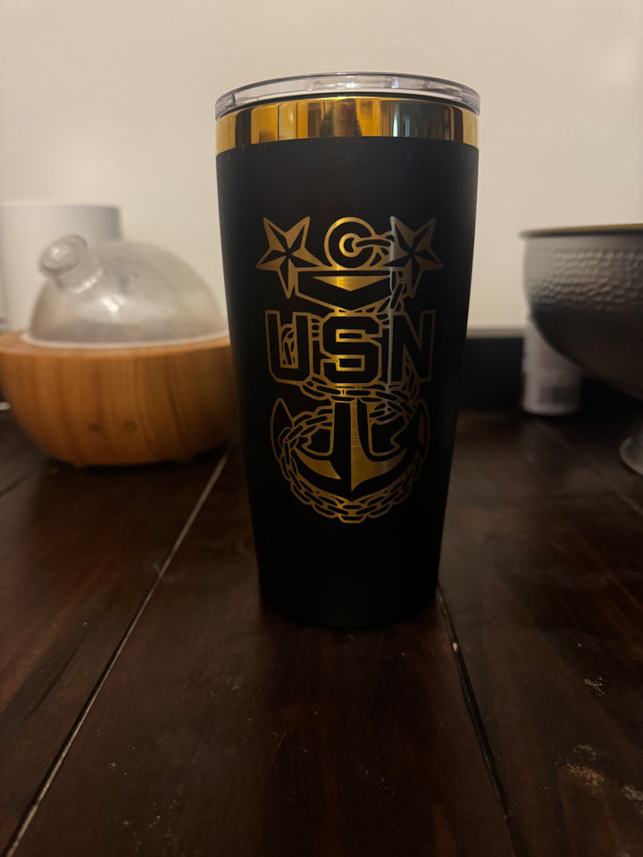 20 Ounce Tumbler Gold Engraved|$29.99|Free Shipping