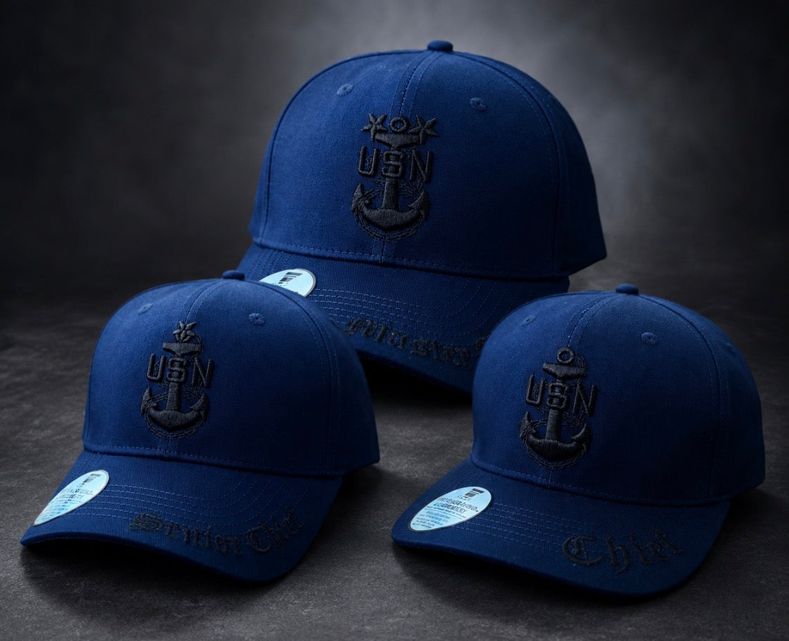 No.54 Premium CPO|SCPO|MCPO Velcro Back Curved bill Cap|Navy Blue|$29.99 |Free Shipping