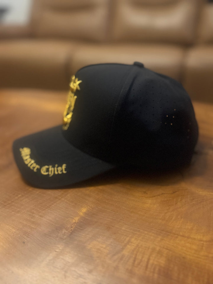No.185 Premium Mid-Profile Master Chief Anchor Snapback Vented | Everyday Cap | Embroidered Brim (Black) $34.99 | Free Shipping