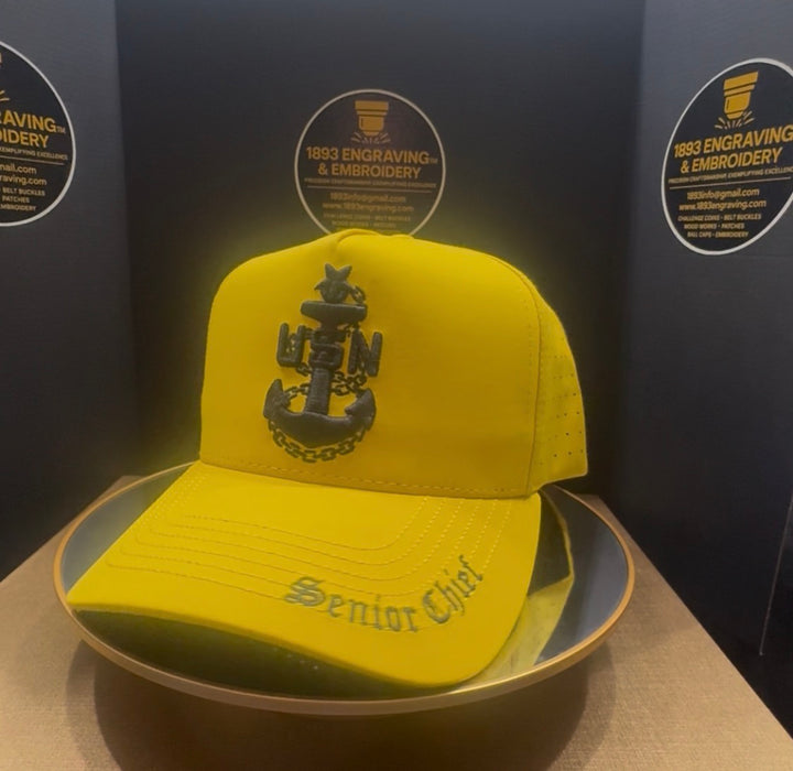 No.768 Premium Mid-Profile Senior Chief Anchor Snapback Vented | Everyday Cap | Embroidered Brim 7 Cap package $199.99 | Free Shipping