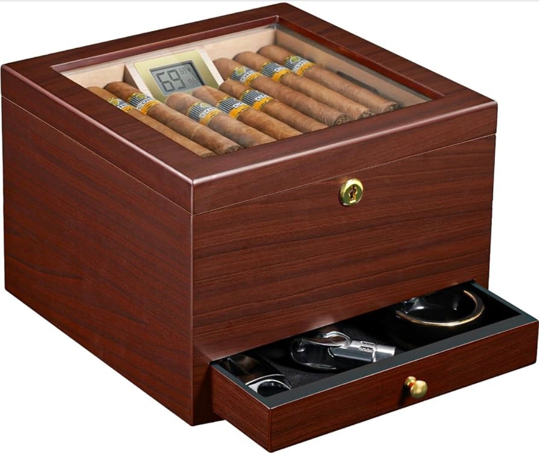 Handcrafted Wooden Cigar Humidor | Spanish Cedar | Engraved | $124.99 | Free Shipping