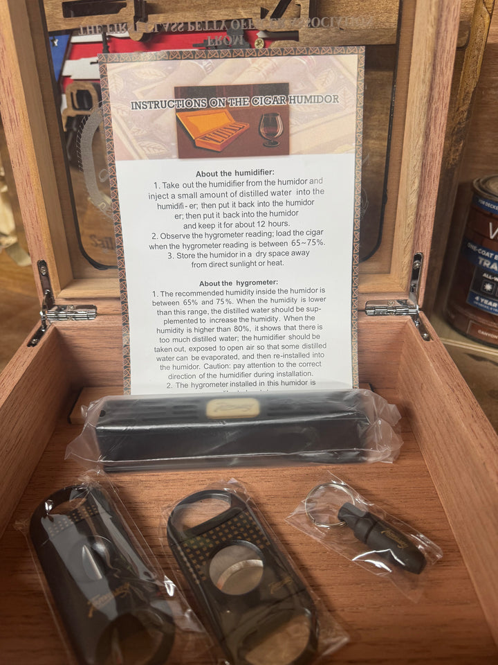 Handcrafted Wooden Cigar Humidor | Spanish Cedar | Engraved - $124.99 | Free Shipping