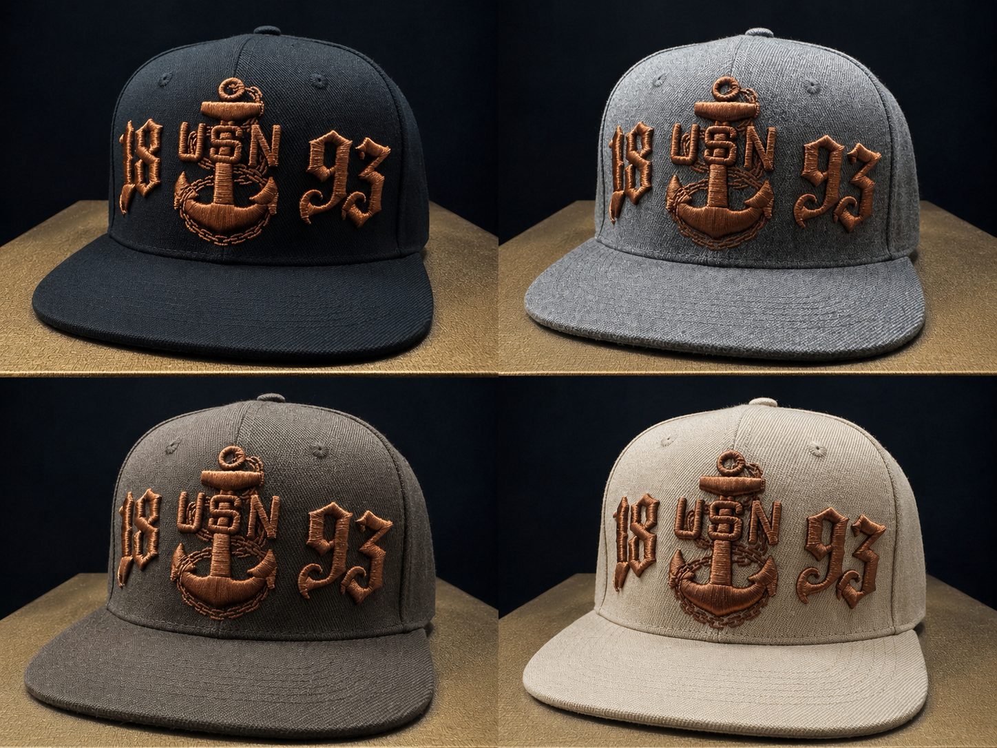 No.552 Premium 1893 Chief Anchor Flat Bill Ballcap With Adjustable Buckle | $124.99 | Free Shipping
