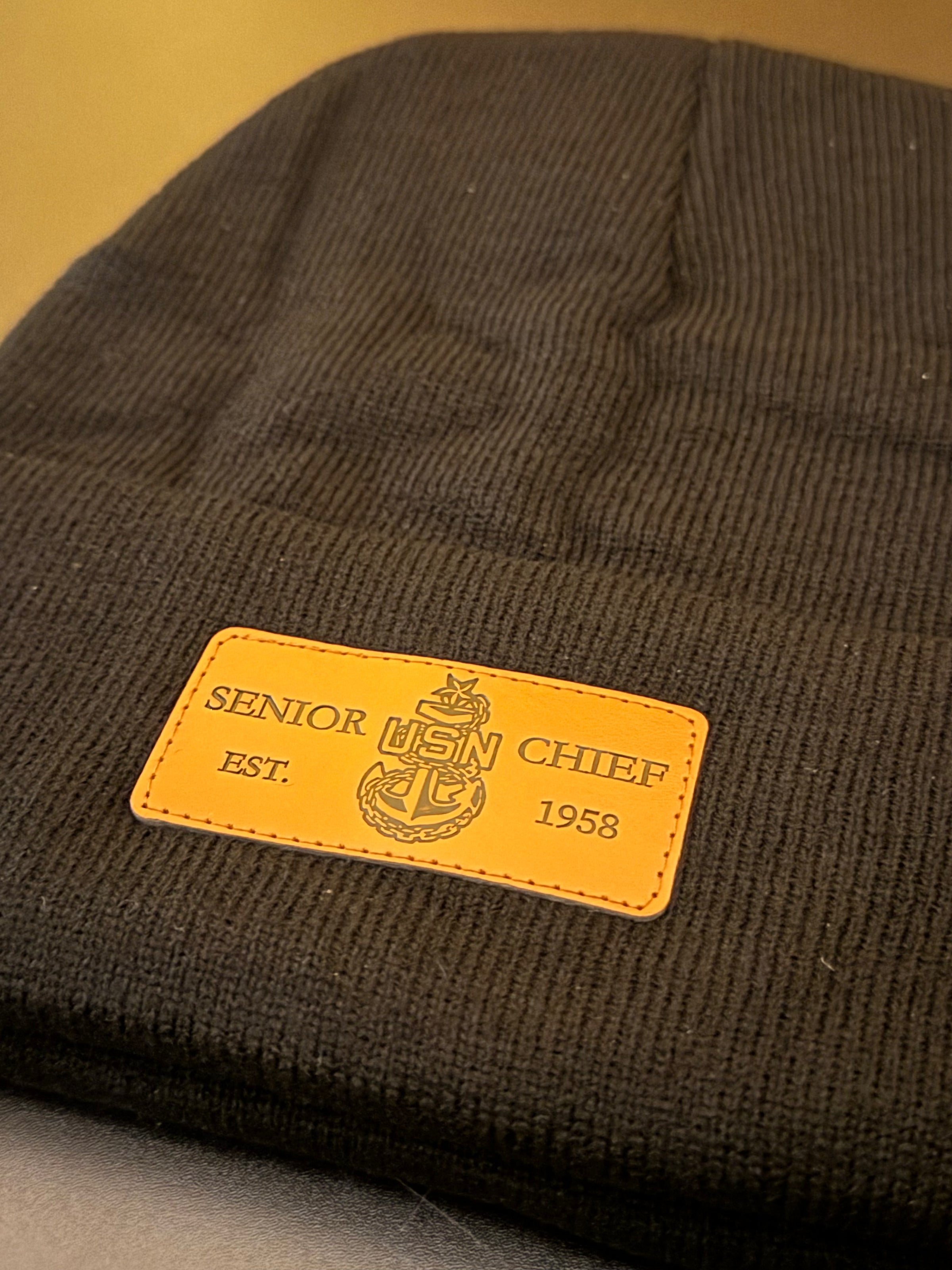 No.72 Premium Leather Patch Beanie CPO|SCPO|MCPO|$19.99|Free Shipping