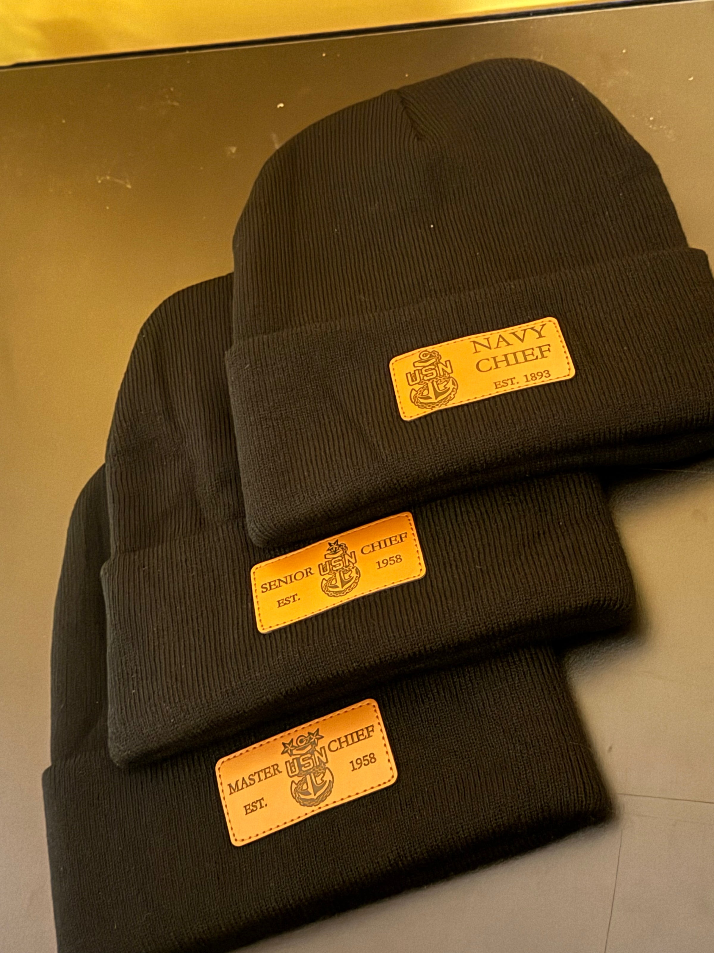 No.72 Premium Leather Patch Beanie CPO|SCPO|MCPO|$19.99|Free Shipping