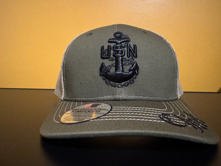 No. 58 Premium Chief Adjustable Snapback Ball Cap (Trucker) - Green w/ Tan Mesh $29.99