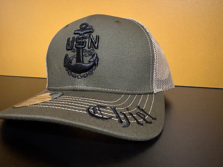 No. 58 Premium Chief Adjustable Snapback Ball Cap (Trucker) - Green w/ Tan Mesh $29.99