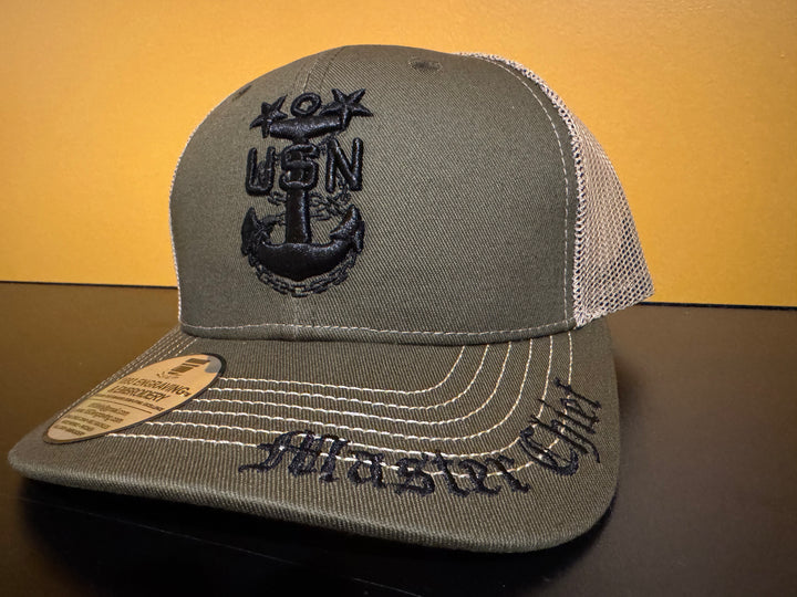 No. 66 Premium Master Chief Snap-back Ball Cap (Trucker) - Green w/ Tan Mesh $29.99