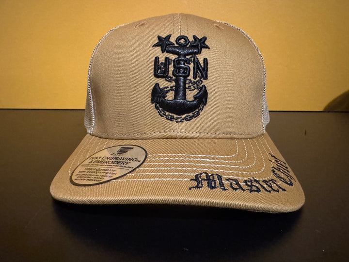 No. 67 Premium Master Chief Snap-back Ball Cap (Trucker) - Brown w/ Tan Mesh $29.99