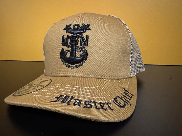 No. 67 Premium Master Chief Snap-back Ball Cap (Trucker) - Brown w/ Tan Mesh $29.99