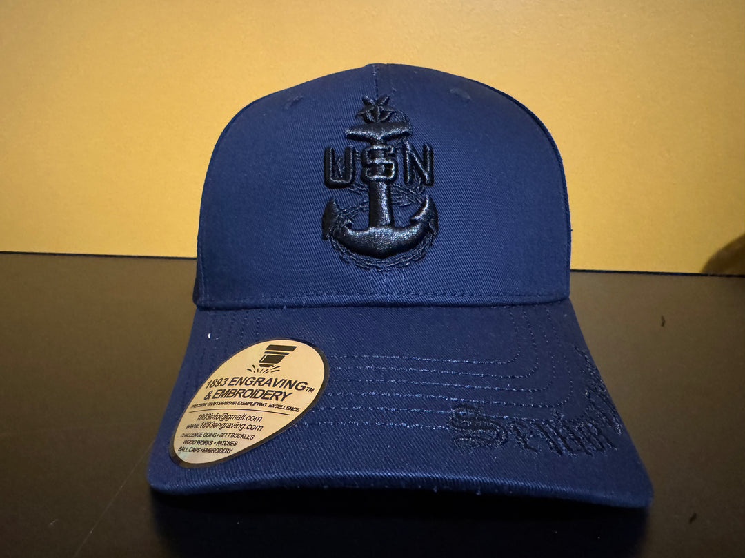 No. 61 Premium Senior Chief Velcro Back Ballcap - Blue $29.99