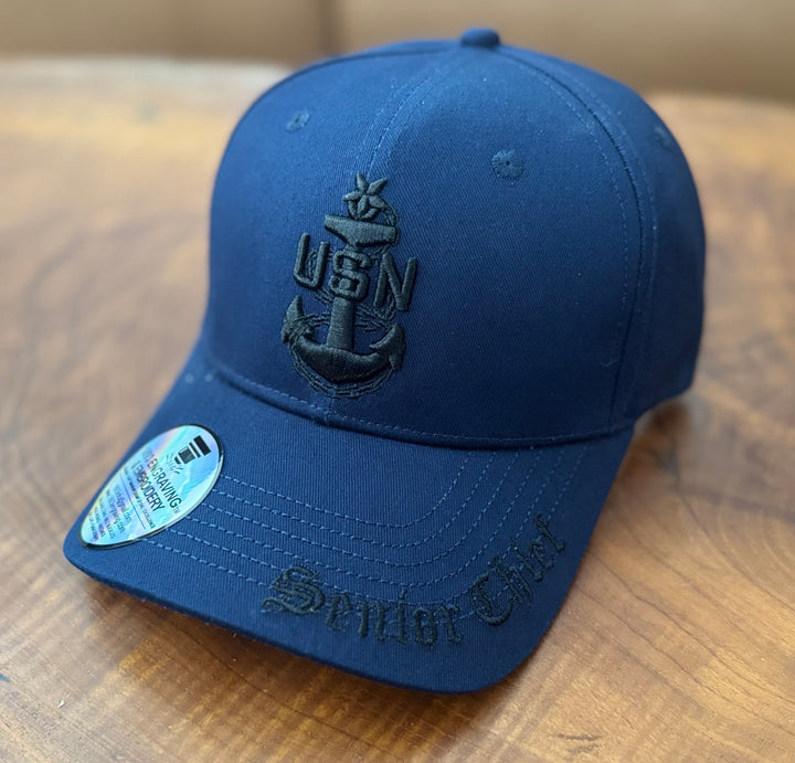 No. 61 Premium Senior Chief Velcro Back Ballcap - Blue $29.99