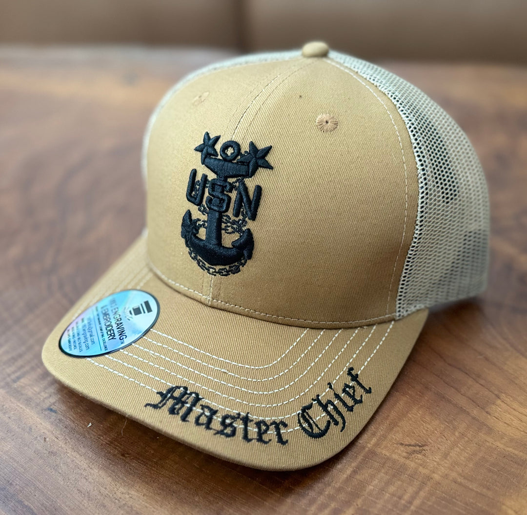 No. 67 Premium Master Chief Snapback Ball Cap (Trucker) Brown with Tan Mesh $29.99+ Free Shipping