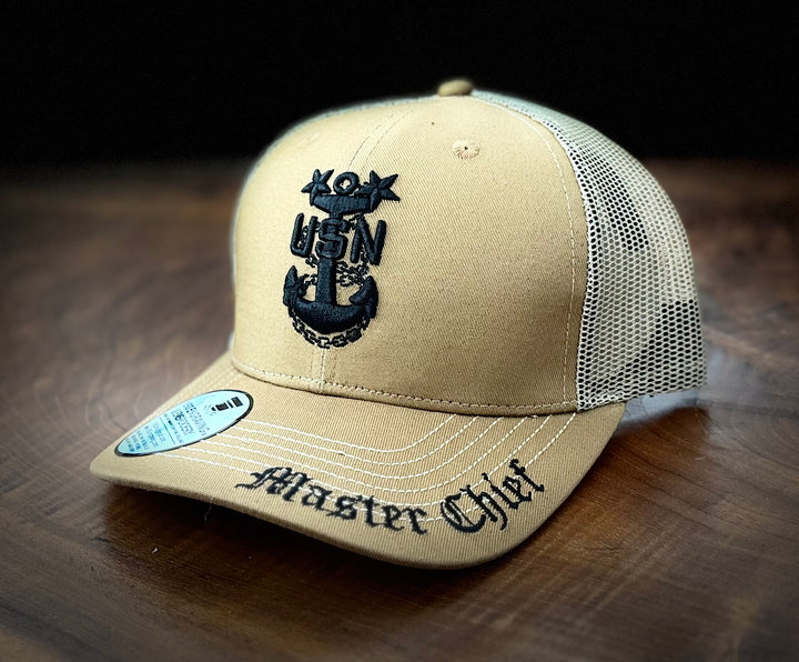 No. 67 Premium Master Chief Snapback Ball Cap (Trucker) Brown with Tan Mesh $29.99+ Free Shipping