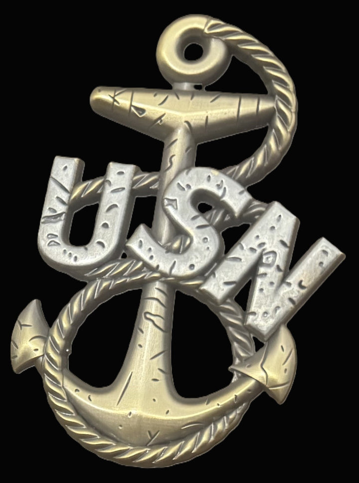 U.S. Navy Chief Heritage Anchor Pin – 4" with Dual Prongs