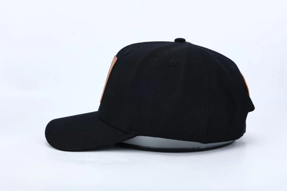 Premium ball cap engraved leather front patch with iconic Mustang crest with rear leather MUSTANG arch and Mustang Hat Clip | $34.99 | Free Shipping