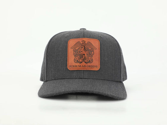 Premium ball cap engraved leather front patch with iconic Mustang crest with rear leather MUSTANG arch and Mustang Hat Clip | $34.99 | Free Shipping
