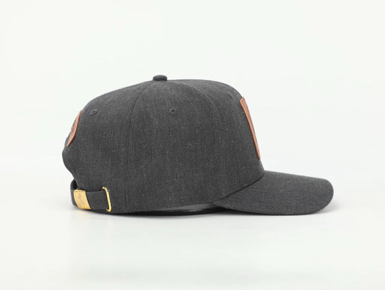 Premium ball cap engraved leather front patch with iconic Mustang crest with rear leather MUSTANG arch and Mustang Hat Clip | $34.99 | Free Shipping