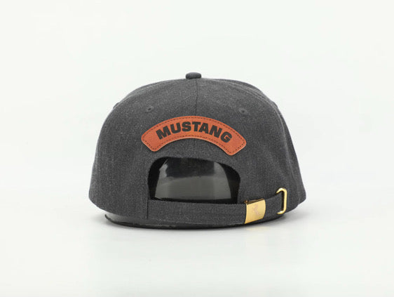 Premium ball cap engraved leather front patch with iconic Mustang crest with rear leather MUSTANG arch and Mustang Hat Clip | $34.99 | Free Shipping